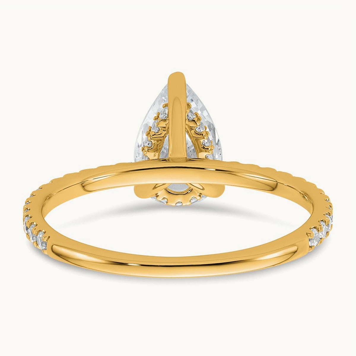 Pear Solitaire Engagement Ring, 1.25-4.75 ct tw Lab-Grown Diamond — 1 3/8 ct, 14K Yellow Gold