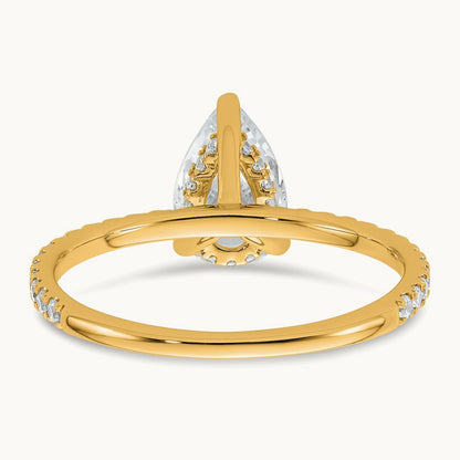 Pear Solitaire Engagement Ring, 1.25-4.75 ct tw Lab-Grown Diamond — 1 3/8 ct, 14K Yellow Gold