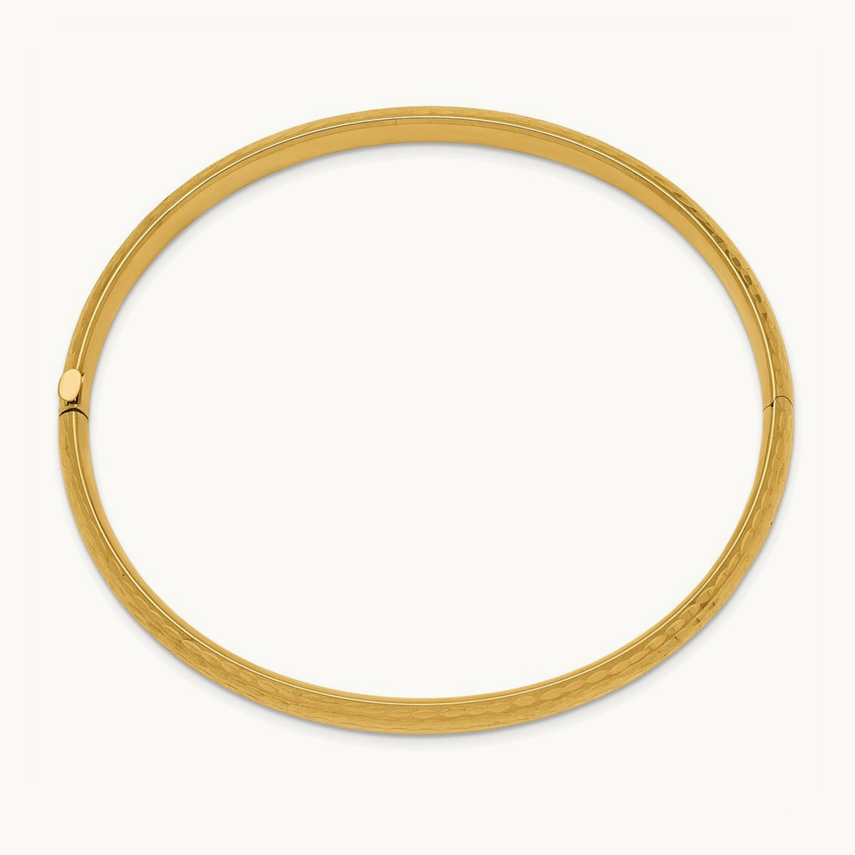 4/16 Diamond-cut Fancy Hinged Bangle Bracelet, 14K