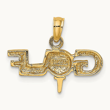 Solid Polished GOLF Charm, 14K