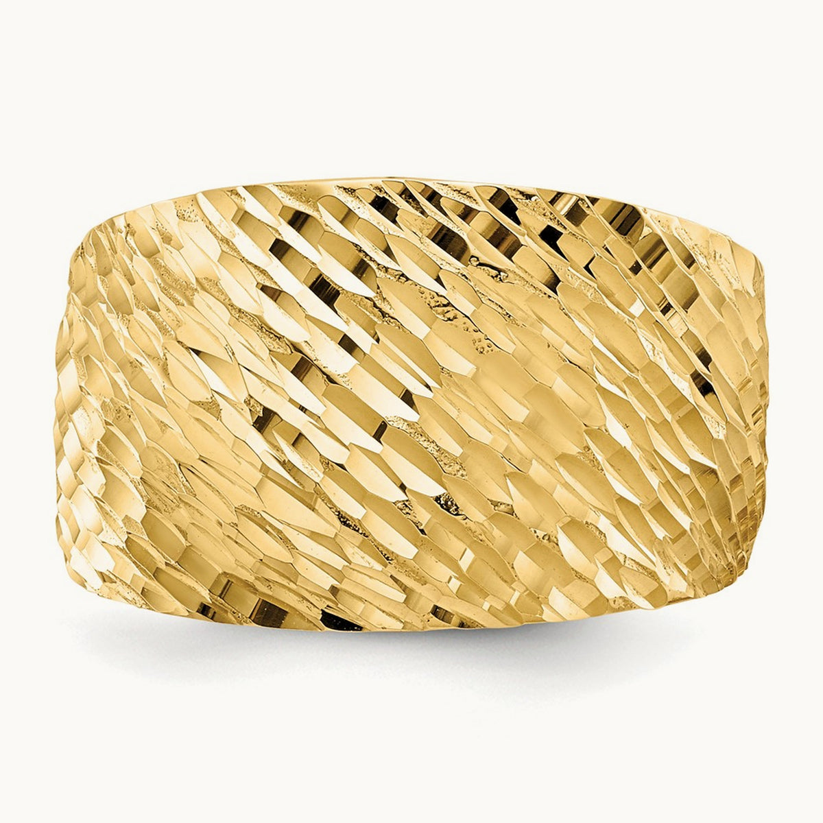 Polished Textured Dome Ring, 14K Gold