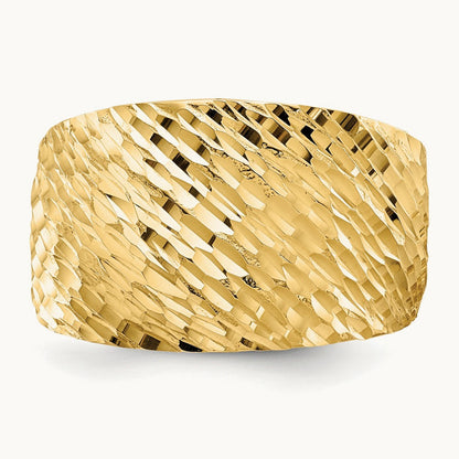Polished Textured Dome Ring, 14K Gold