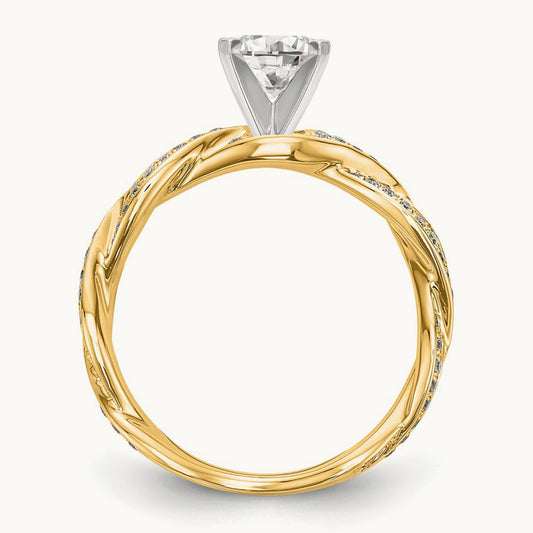 Semi-Mount Peg Set Engagement Ring, 0.25 ct tw Lab-Grown Diamond