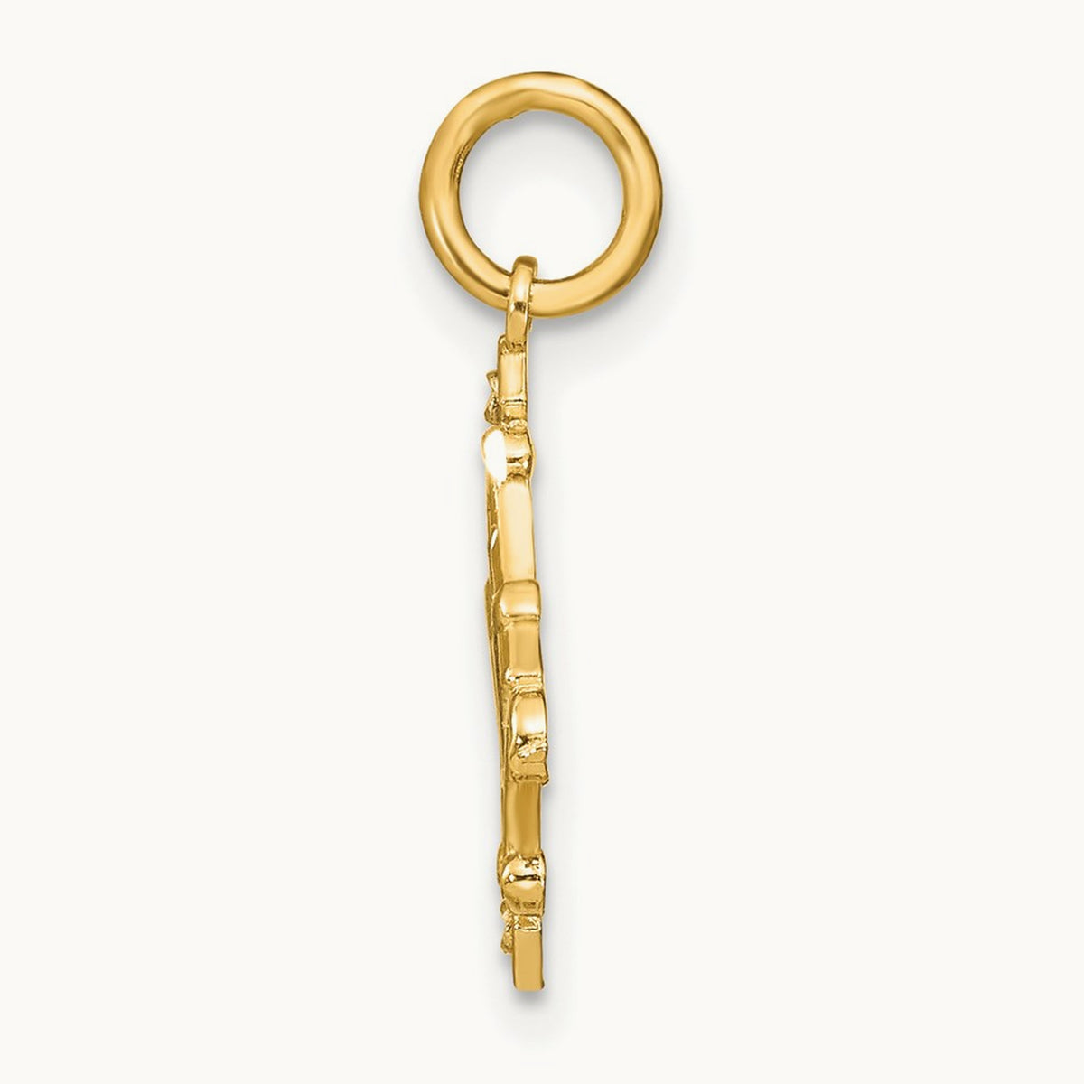 w/Rhodium D/C Chandelier Style Charm, 14K
