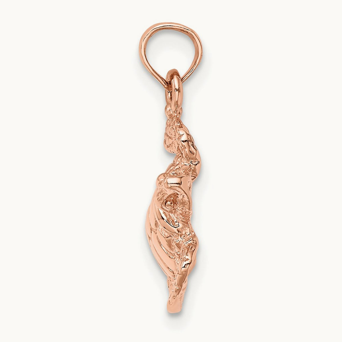 Textured Sea Turtle Charm, 14K Rose Gold