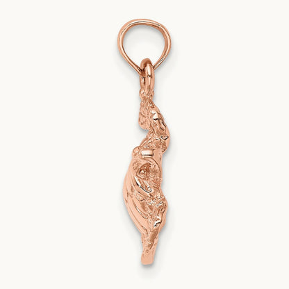 Textured Sea Turtle Charm, 14K Rose Gold
