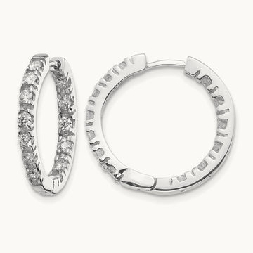VS Diamond Hinged Hoop Earrings, 14K White Gold
