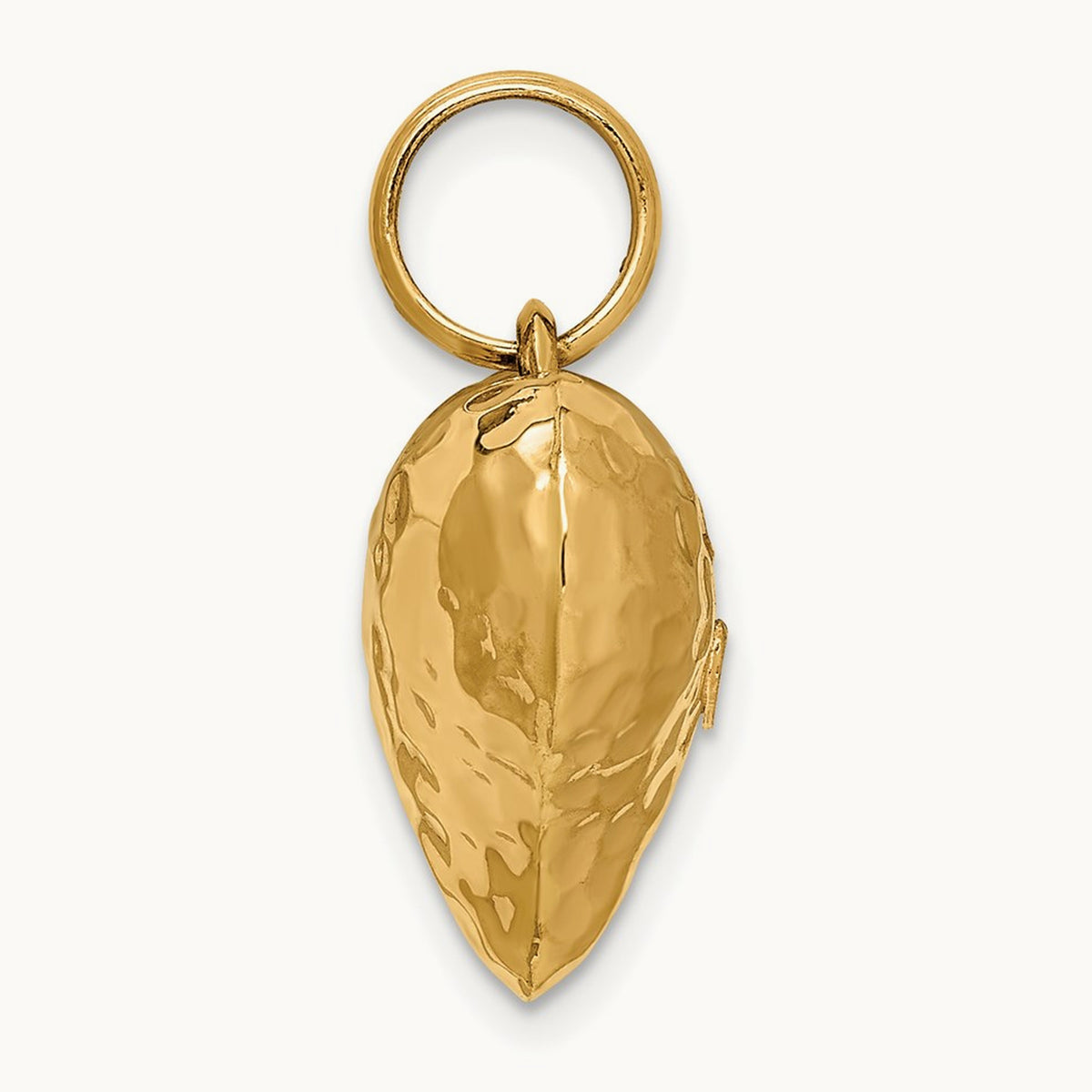 Polished and Hammered 3-D Heart Pendant — 21mm