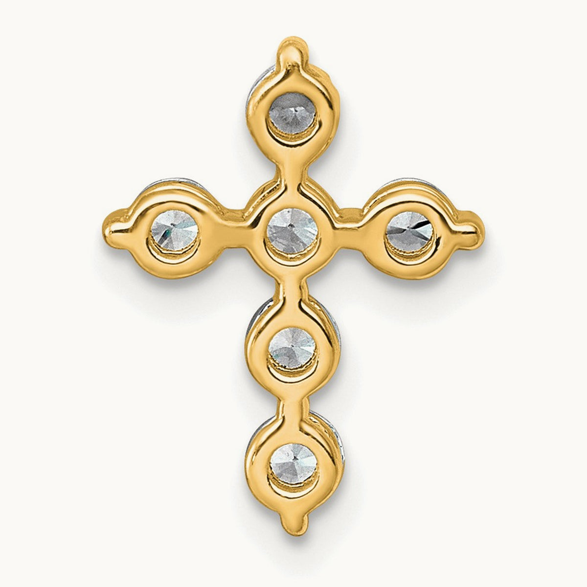 Cross Chain Slide Pendant, 0.25-0.50 ct tw Lab-Grown Diamond — 1/2 ct, 14K Yellow Gold