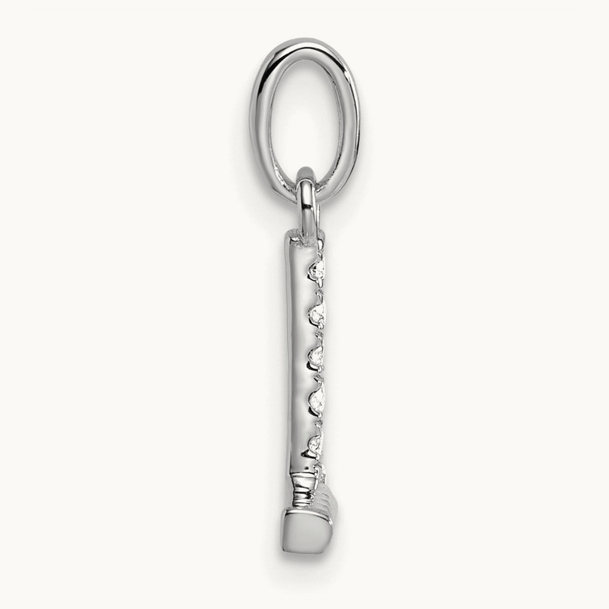 Twisted Diamond Charm — 14K White Gold, L