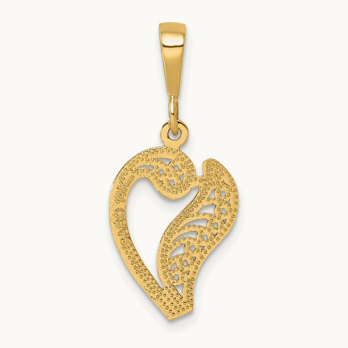 Polished Script Filigree Initial Pendant — V