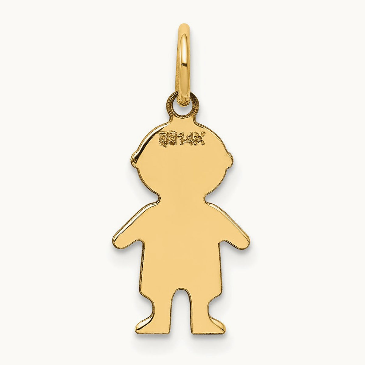 .018 Depth Engravable Boy Charm — 14K Yellow Gold, 22mm