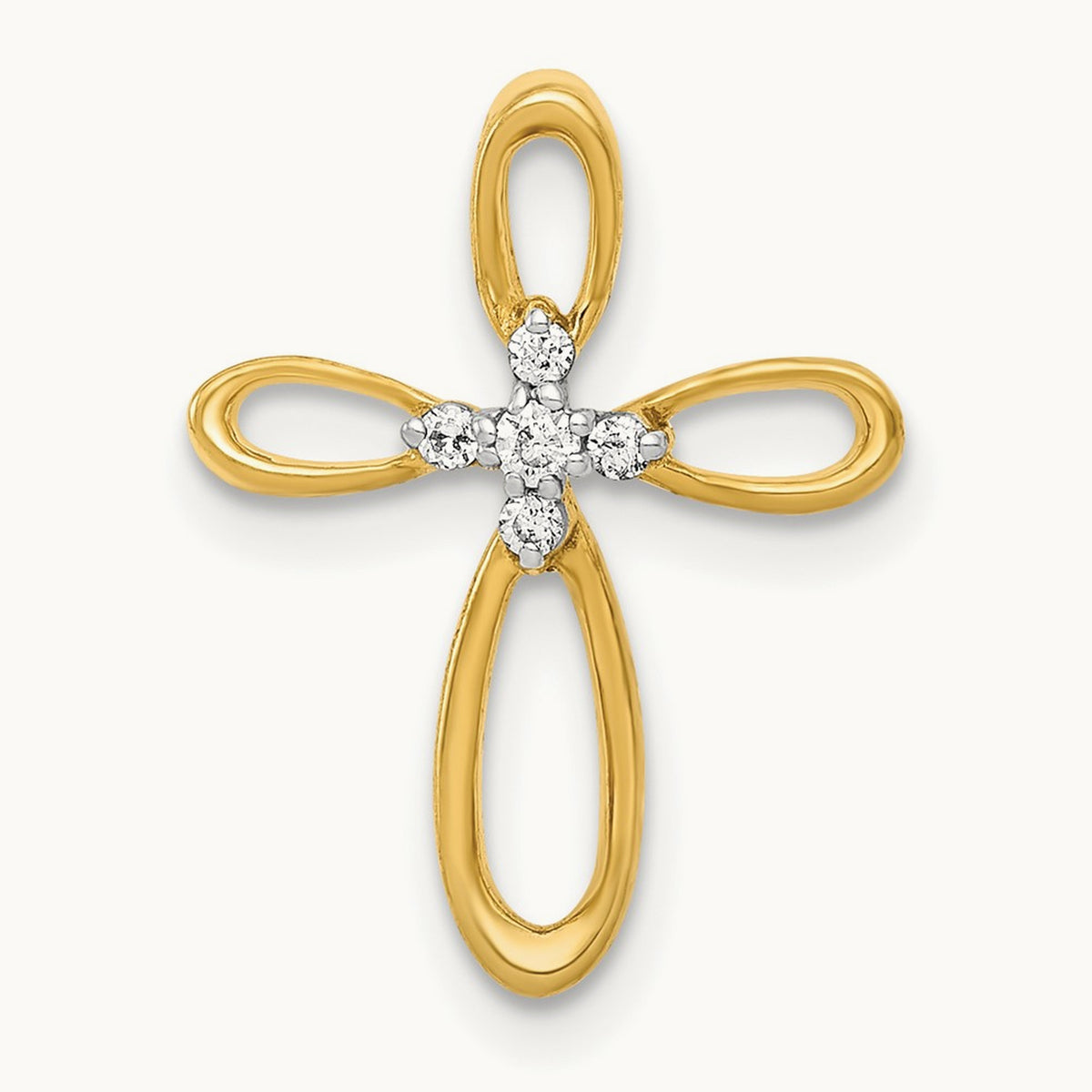 Diamond Cross Slide Pendant — photo set