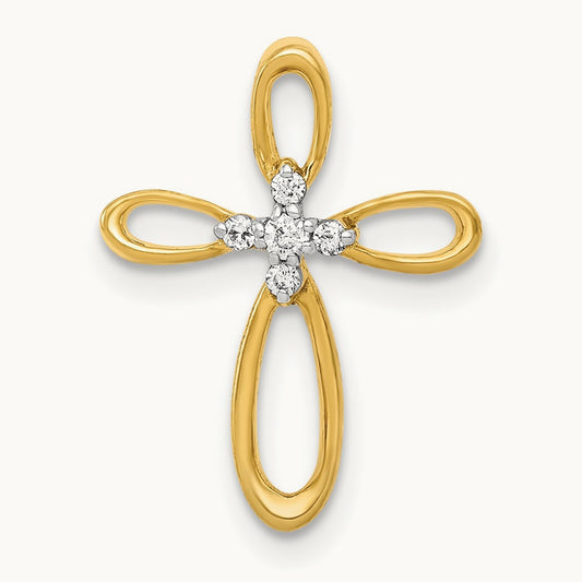 Diamond Cross Slide Pendant — photo set