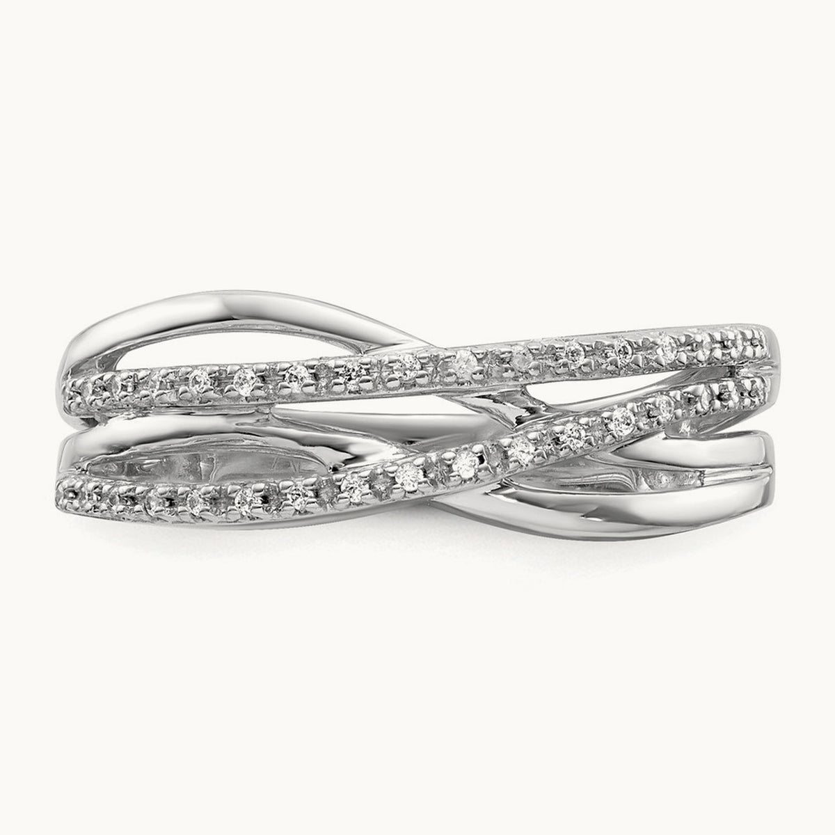 Polished Diamond Ring, 14K White Gold