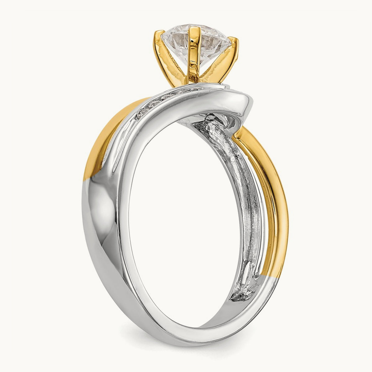 Peg Set Semi-Mount Bypass Engagement Ring, 0.15 ct tw