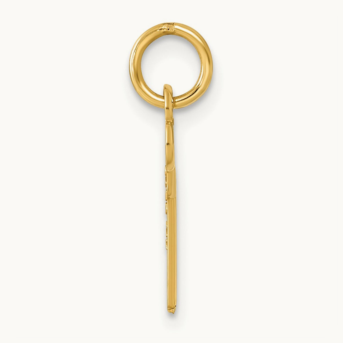 Key Initial Charm — 14K Yellow Gold, D