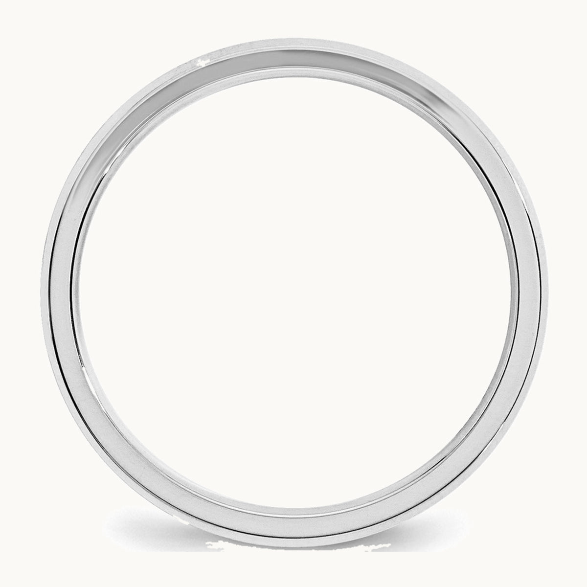 Sterling Silver Rhodium-plated 3mm Bevel Edge Band