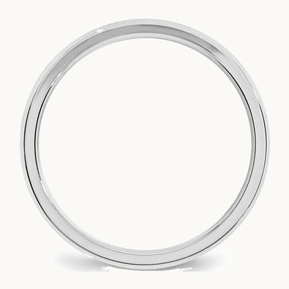 Sterling Silver Rhodium-plated 3mm Bevel Edge Band