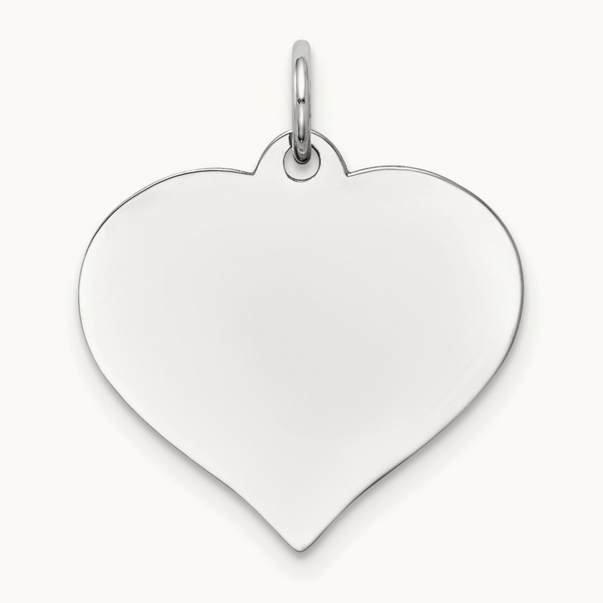 Heart Disc Charm, 14K White Gold