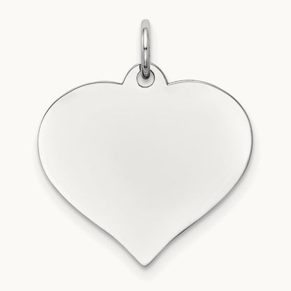 Heart Disc Charm, 14K White Gold