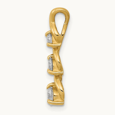A Diamond 3 Stone Criss-Cross Chain Slide