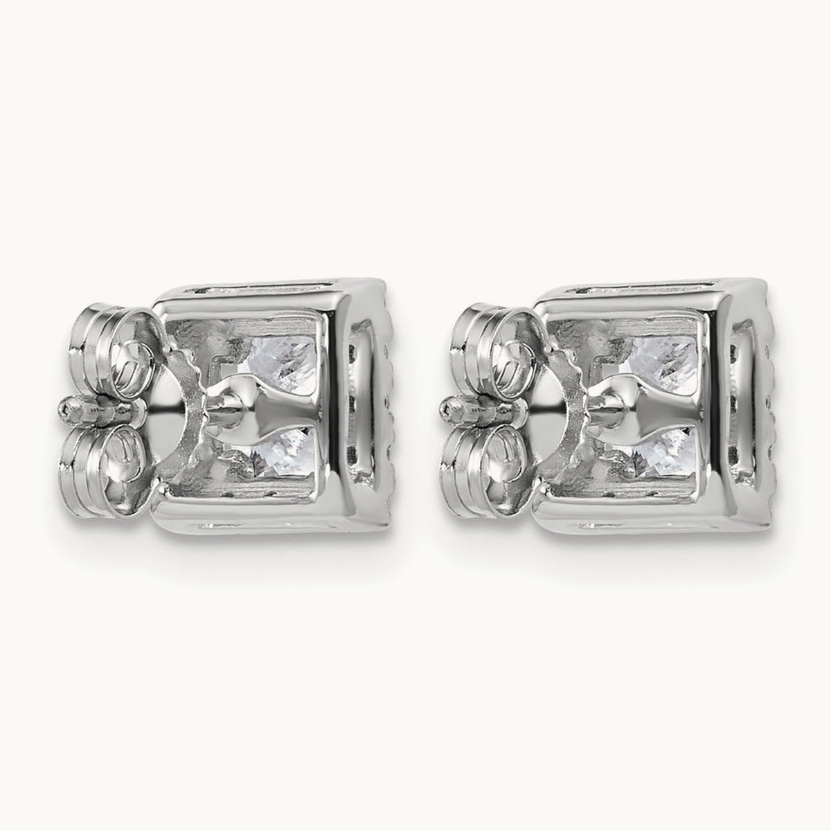 Princess Halo Post Earrings, 0.50-7.50 ct tw Lab-Grown Diamond — 1 1/3 ct, 14K White Gold