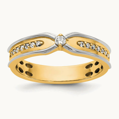 14ktt IB Goodman Mens Polished Complete 1/5ct Diamond Ring
