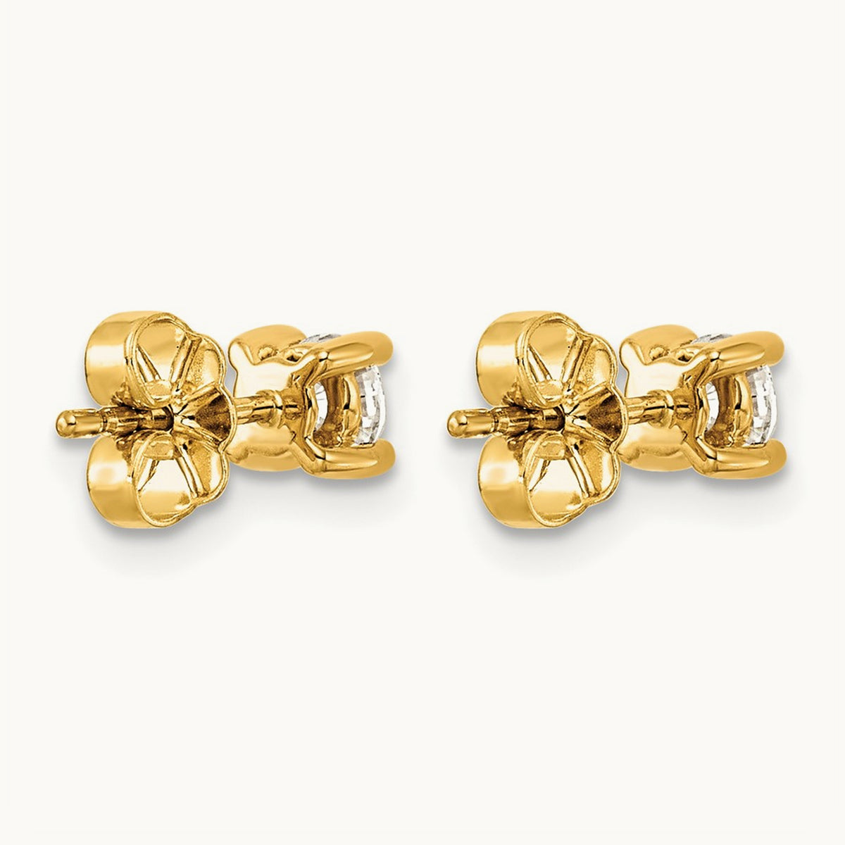 Round Heavyweight Stud Earrings, 0.10-7.00 ct tw Lab-Grown Diamond — 1/2 ct, 14K Yellow Gold