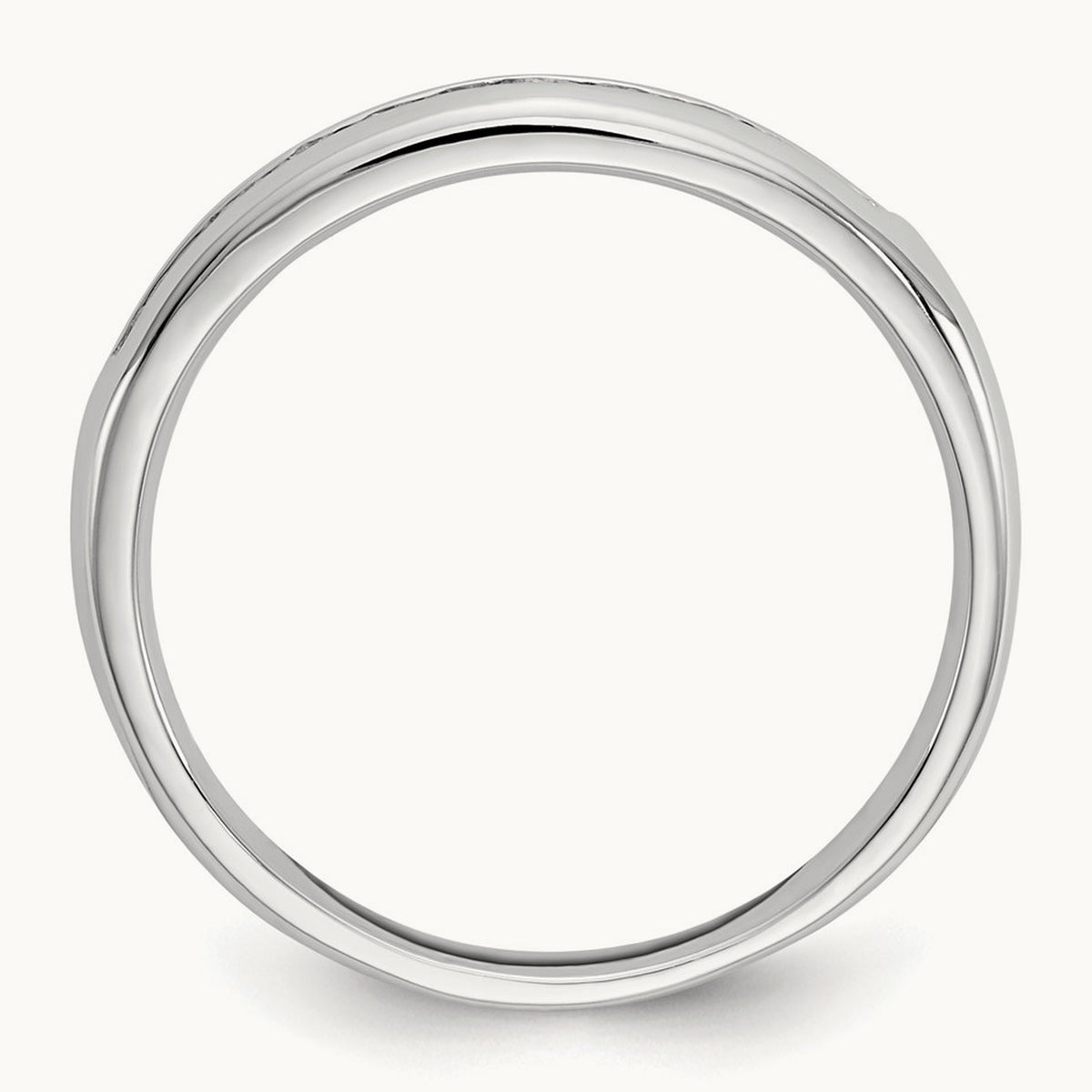 11-Stone Diamond Channel Band, 14K White Gold