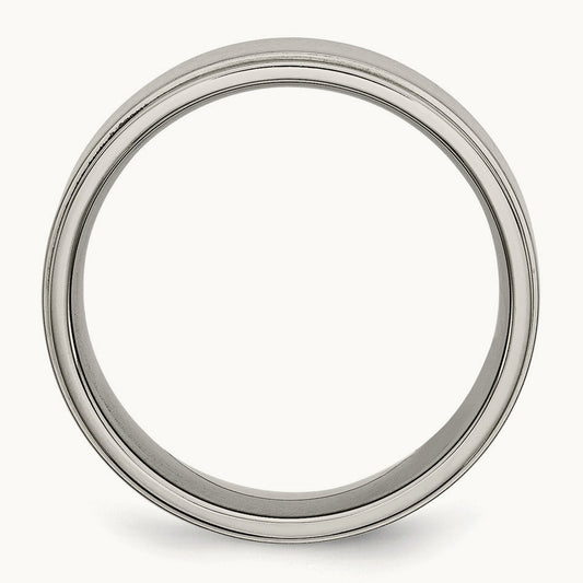 Brushed Center Ridged Edge Band — photo set