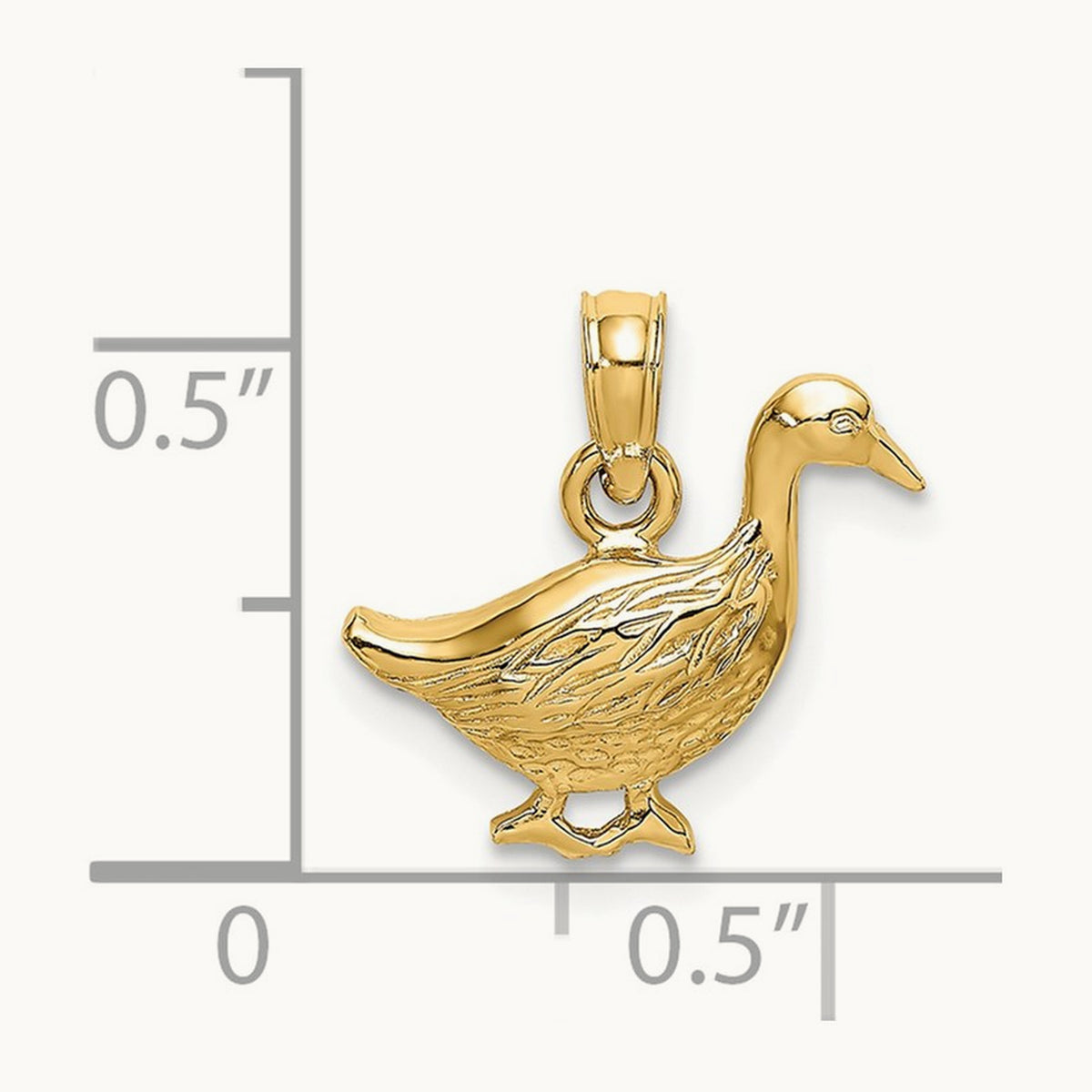 Goose Charm, 14K