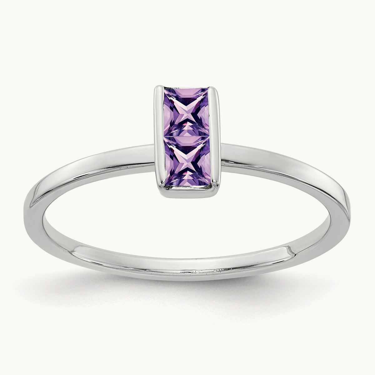 Amethyst Ring, 14K White Gold