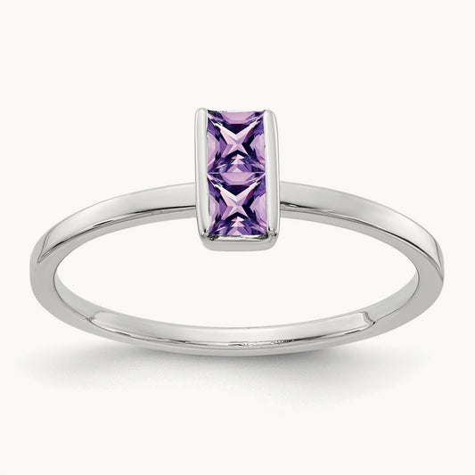 Amethyst Ring, 14K White Gold