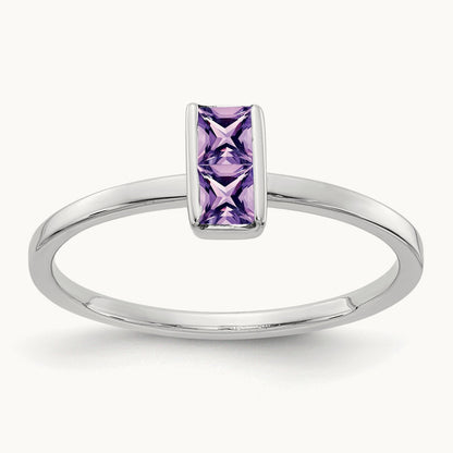 Amethyst Ring, 14K White Gold