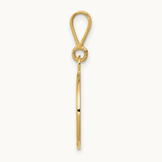 Polished and Satin Raphael Angel Pendant, 14K