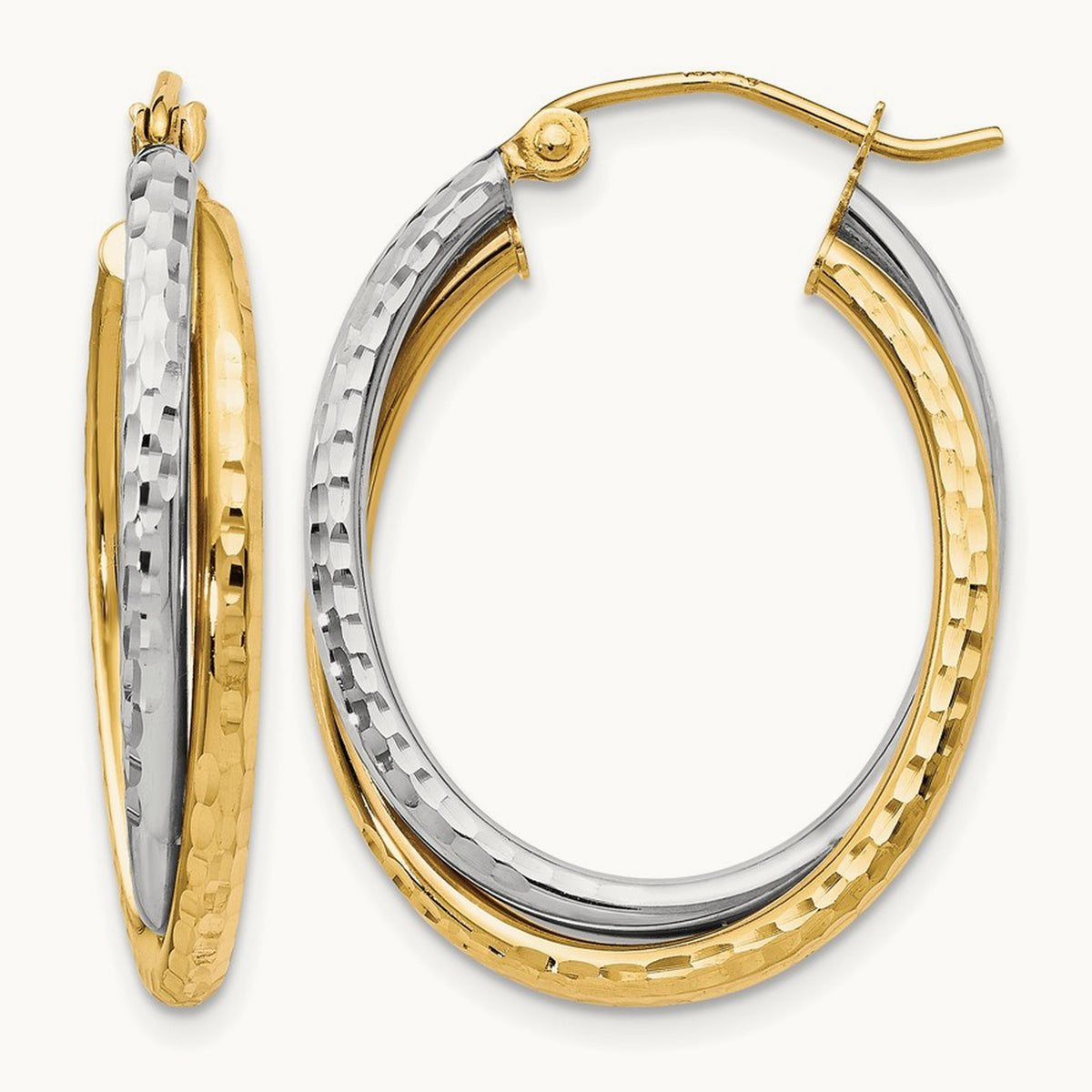 Textured Hinged Hoop Earrings — Leslie's — photo set