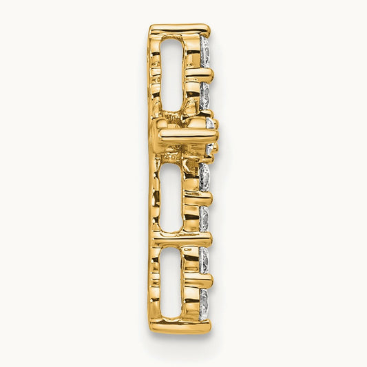 Cross Chain Slide Pendant, 0.25 ct tw Lab-Grown Diamond — 14K Yellow Gold