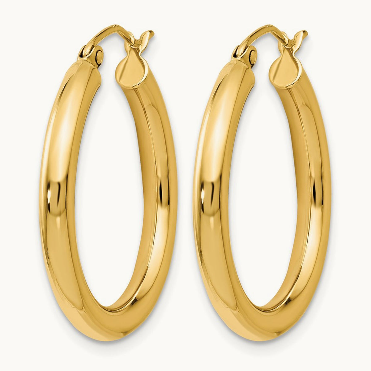 Polished Hoop Earrings, 14K — Leslie's