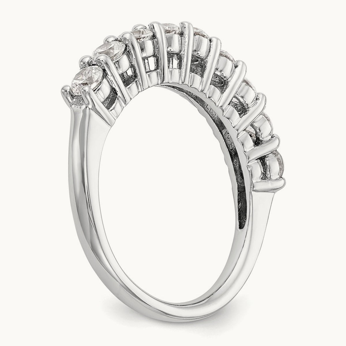 9-Stone Diamond Band, 14K White Gold