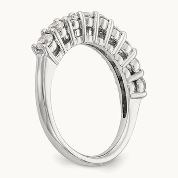 9-Stone Diamond Band, 14K White Gold