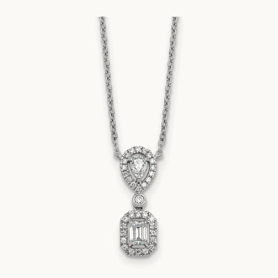 Halo Dangle Necklace, 0.50 ct tw Lab-Grown Diamond