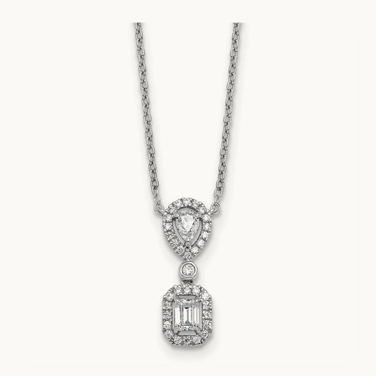 Halo Dangle Necklace, 0.50 ct tw Lab-Grown Diamond