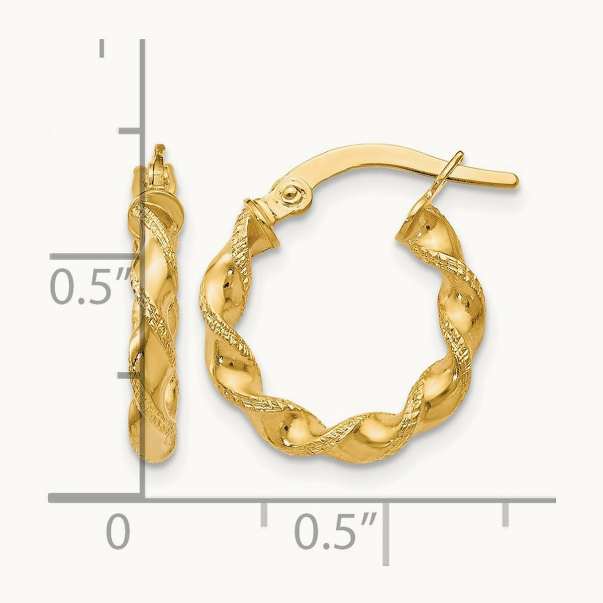 Twisted Hoop Earrings — Leslie's — 14K Yellow Gold