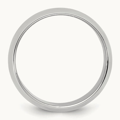Half Round Band, 9mm, 14K White Gold