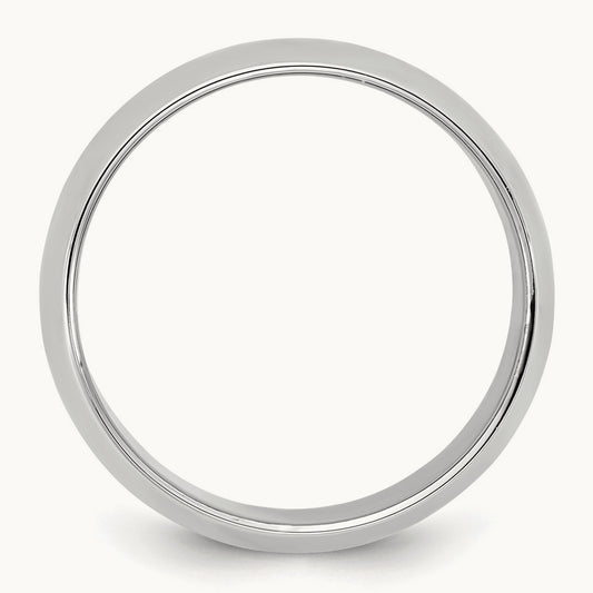 Half Round Band, 9mm, 14K White Gold