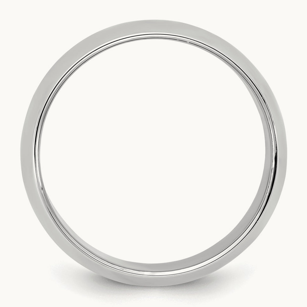 Half Round Band, 9mm in 10K White Gold