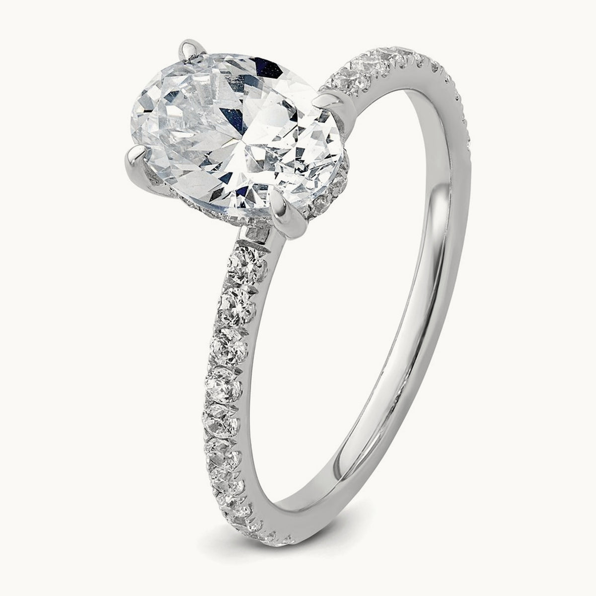 Oval Solitaire Engagement Ring, 1.25-4.50 ct tw Lab-Grown Diamond — 14K White Gold, 7 (2)