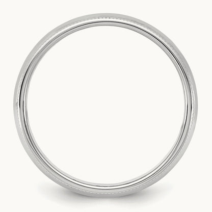 Milgrain Half Round Band, 5.5mm, 10K White Gold
