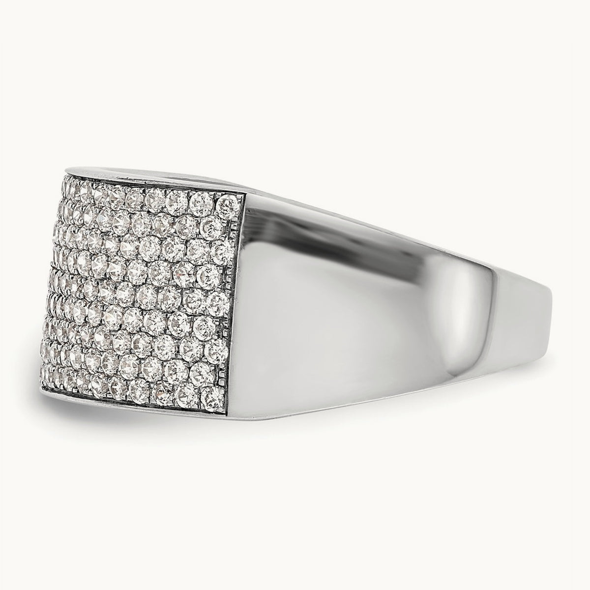 Micro Pave Diamond Band, 14K White Gold